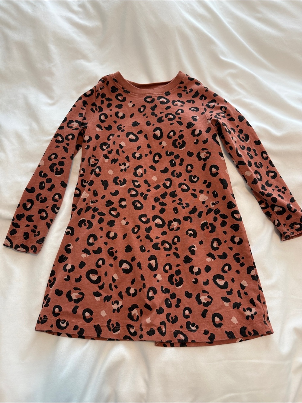 Hanna Andersson Leopard Print Long Sleeve Dress Sz 5